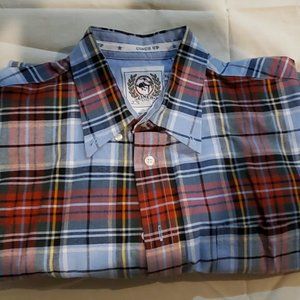 Cinch LS Button Down Shirt,  Size XL Miller Style M-104814, Red/Blue/Yellow Pl10